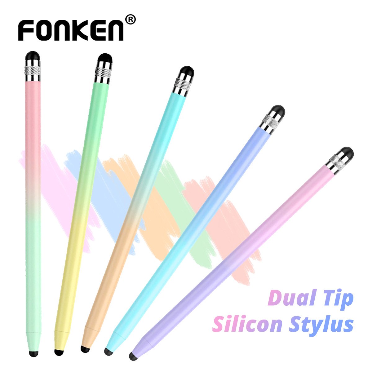 Tablet Accessories Kids - ยูนิเวอร์แซล 2 อิน 1 ปากกาสไตลัสสำหรับสมาร์ทโฟนระบบแอนดรอยด์แท็บเล็ตการเขียนการวาดภาพดินสอแบบคาปาซิทีฟปากกาสัมผัสหน้าจอสำหรับไอโฟน ซัมซุง