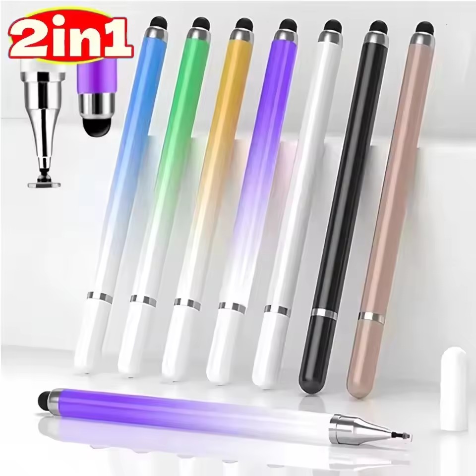 Tablet Accessories Kids - ปากกาสไตลัส 2IN1 ใช้ได้กับโทรศัพท์มือถือและแท็บเล็ต สำหรับวาดภาพ ปากกาสัมผัสแบบคาปาซิทีฟ สำหรับ