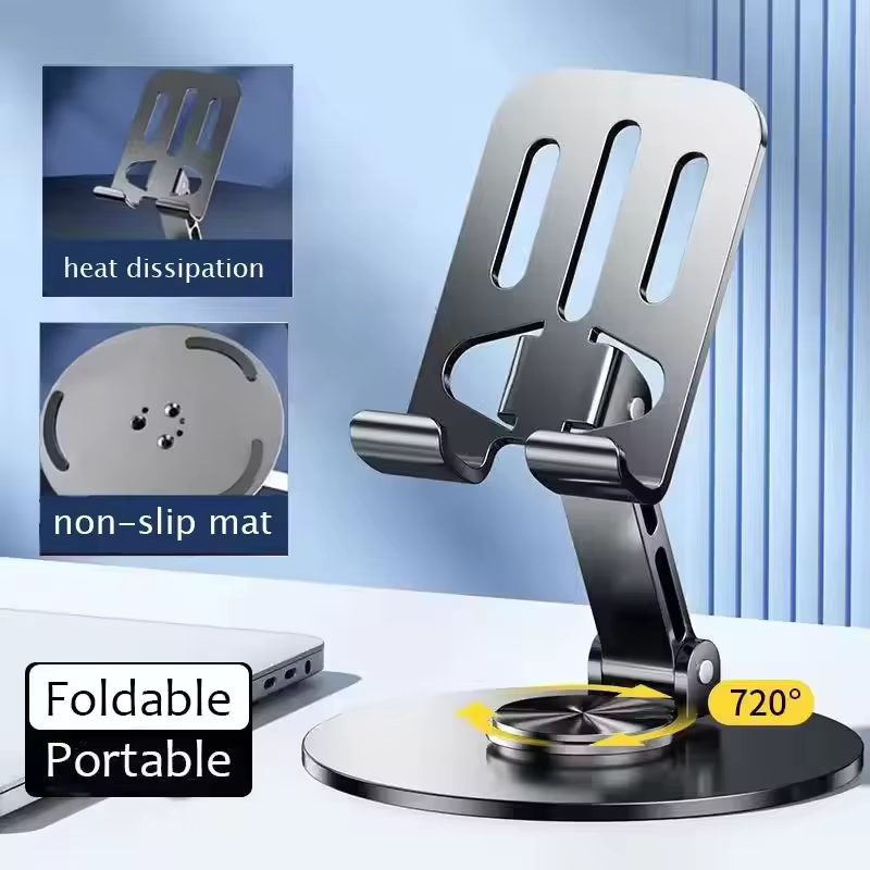 Tablet Stand Accessories - 720 ° ขาตั้งแท็บเล็ตแบบพกพา ทำจากอะลูมิเนียมอัลลอย หมุนได้ สำหรับ